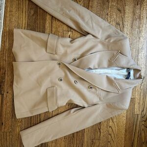 Tan Double-Breasted Women's Blazer